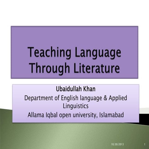 Teaching language through literature | PPT