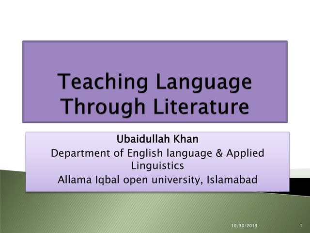 Using literature in language teaching | PPTX