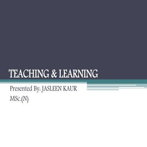 Teaching and learning | PPTX