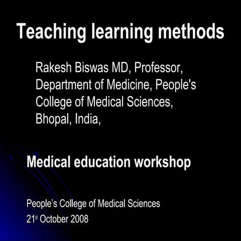 Teaching learning method