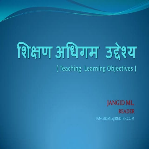Teaching learning objectives by jangid ml 20140621