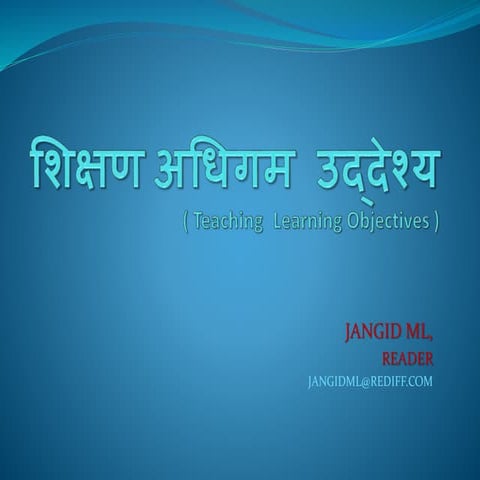 Teaching learning objectives by jangid ml 20140621