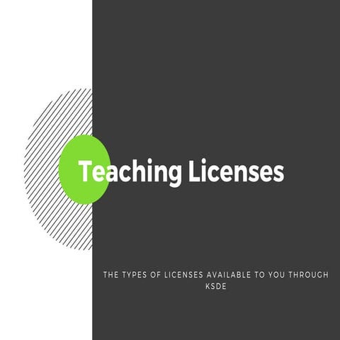 Teaching licenses