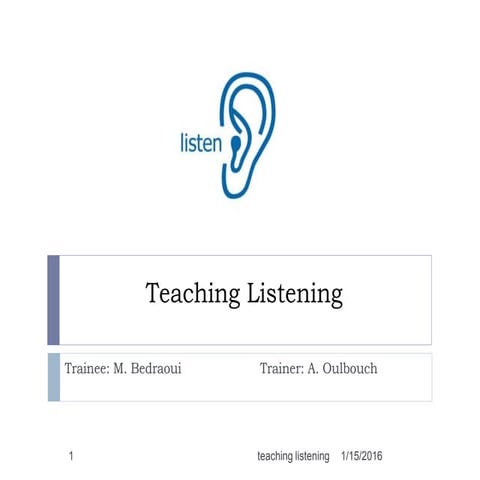 Teaching listening