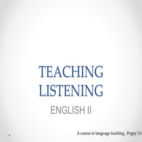 Teaching listening