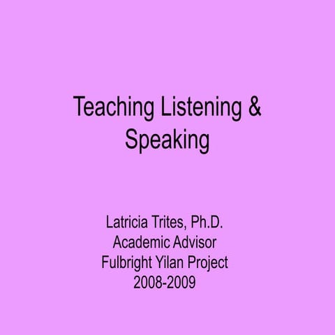 Effective Strategies for Teaching Listening and Speaking Skills in ...