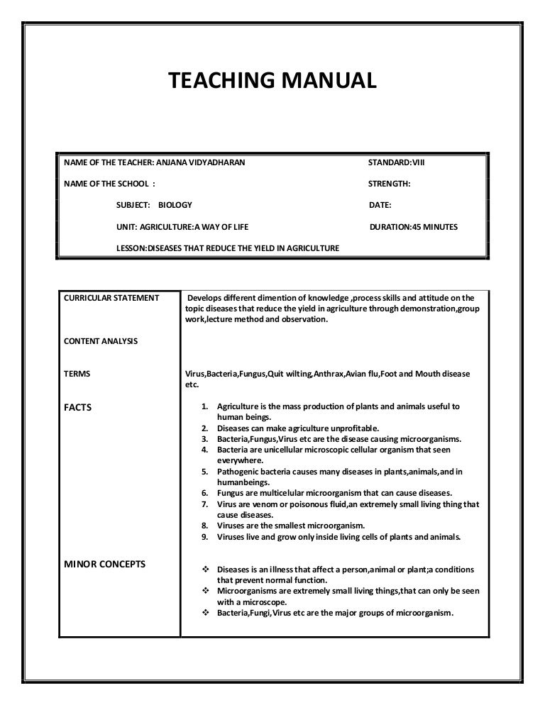 Teaching manual