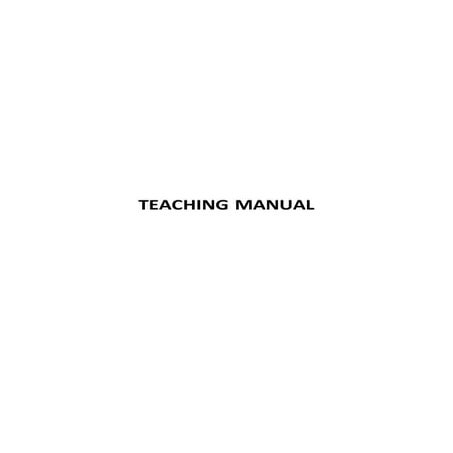 Teaching manual
