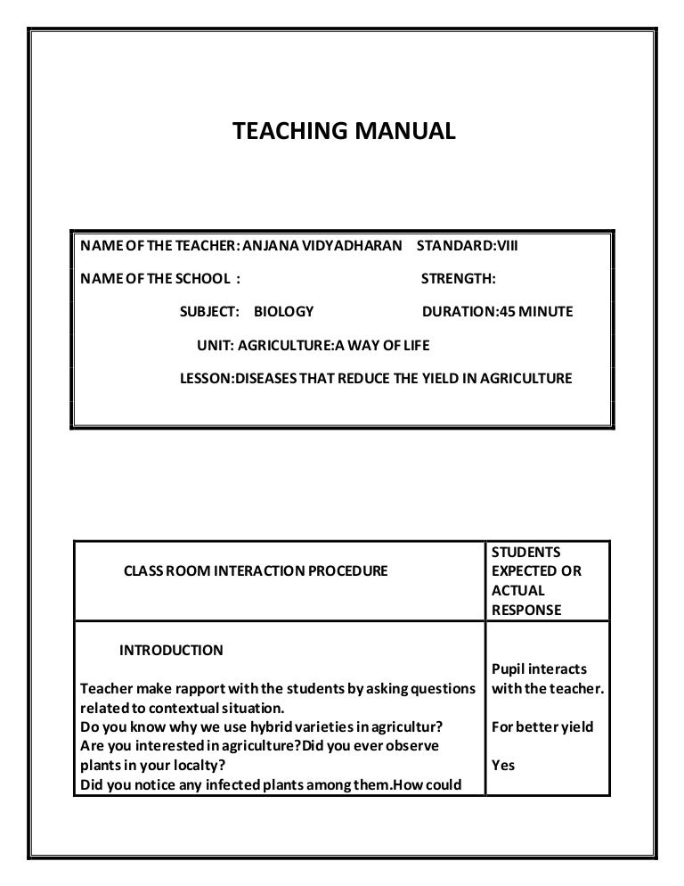 Teaching manual 1