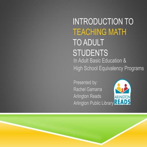 Arlington Reads-Teaching Math to Adults