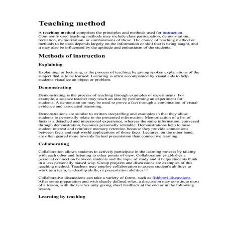 Teaching method | PDF