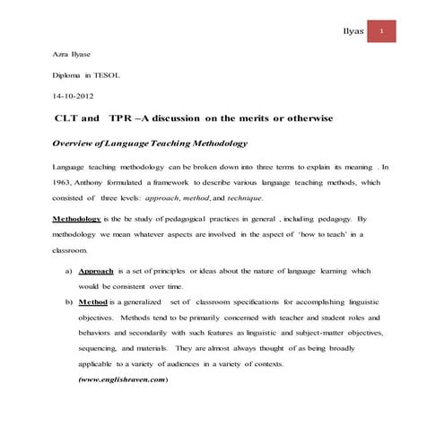 Teaching methodologies