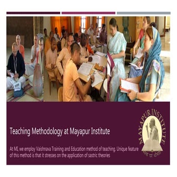 Teaching Methodology at Mayapur Institute