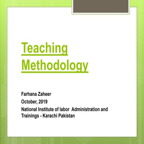 Teaching Methodology 