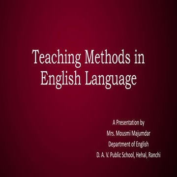 Teaching methods to teach English | PPT