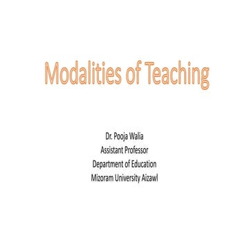 Teaching Modalities