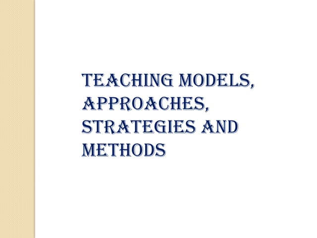 Models Of Teacher Education Models Of Teacher Education