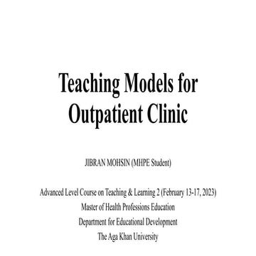 Teaching Models for Outpatient Clinic