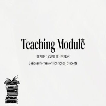 Teaching Module about reading for senior high school | PDF