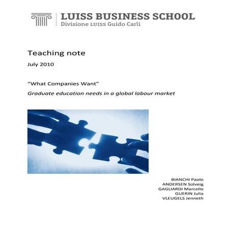 Teaching note. what companies want