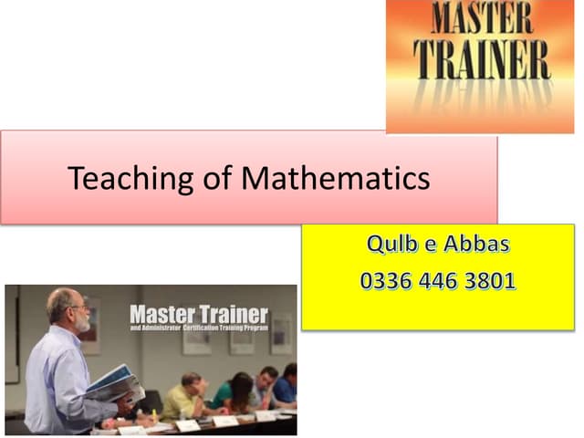 Teaching of mathematics