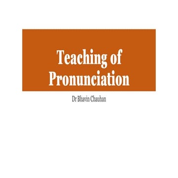 Teaching of pronunciation