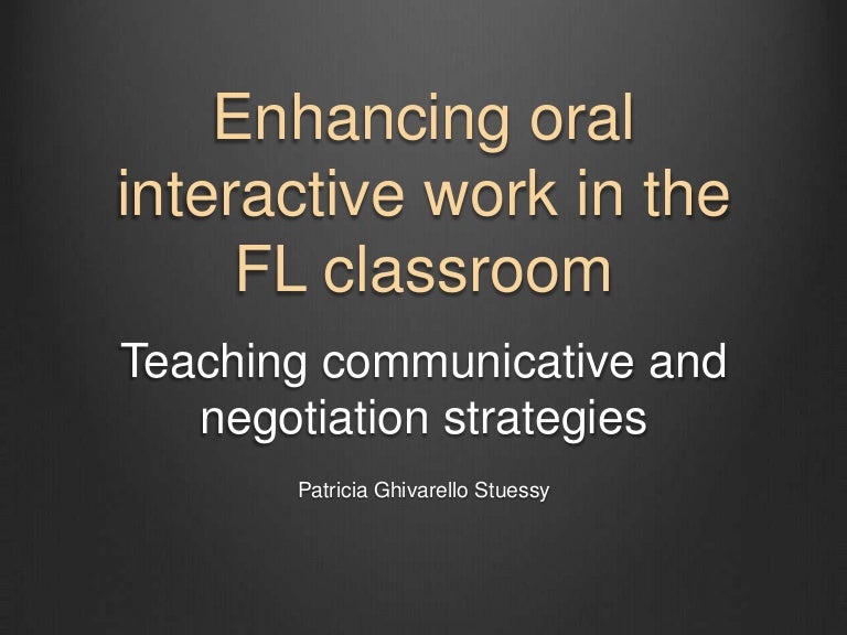 Teaching oral communication strategies