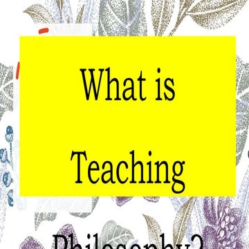 Teaching philosophy 