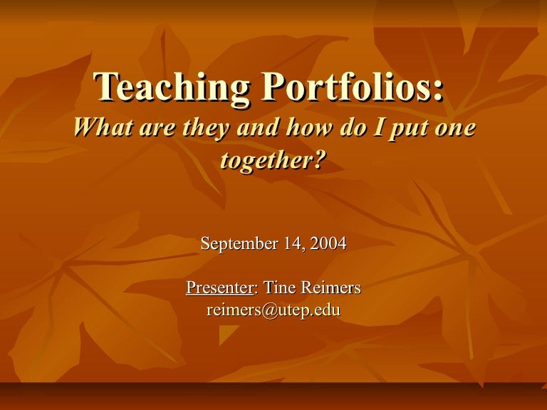 Teaching portfolios