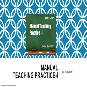 Teaching practice Manual (Course Code - 8607) | PPT