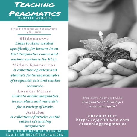 Teaching pragmatics website brochure