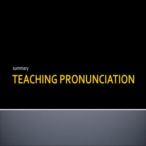 Teaching pronunciation