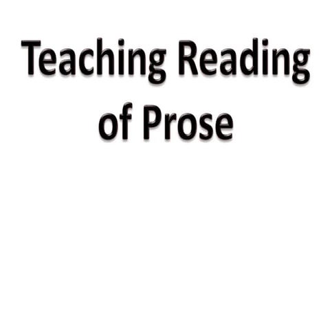 Teaching Prose Ppsx