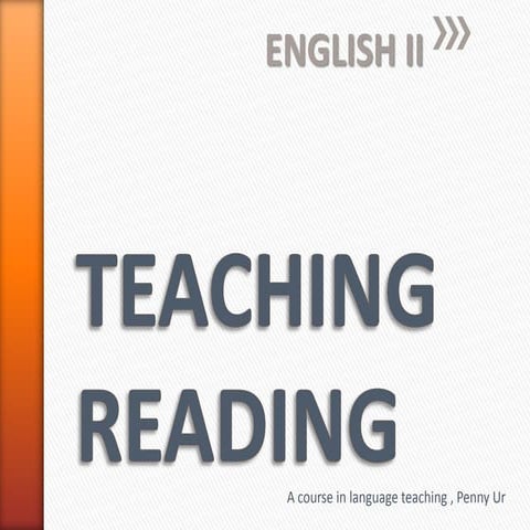 Teaching reading