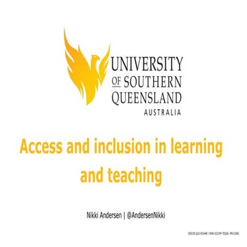 Access and inclusion in learning and teaching