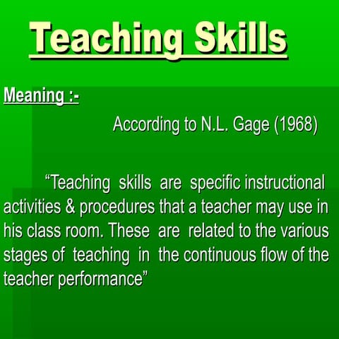 Teaching skills