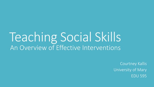 Teaching Social Skills