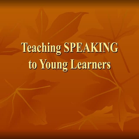 Teaching speaking