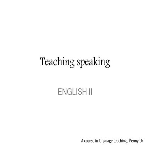 Teaching speaking