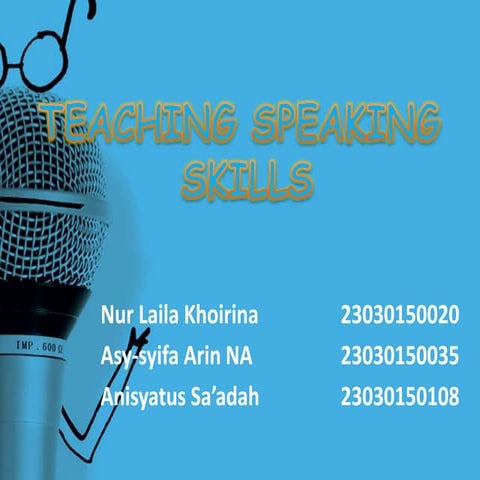 Teaching speaking skills 