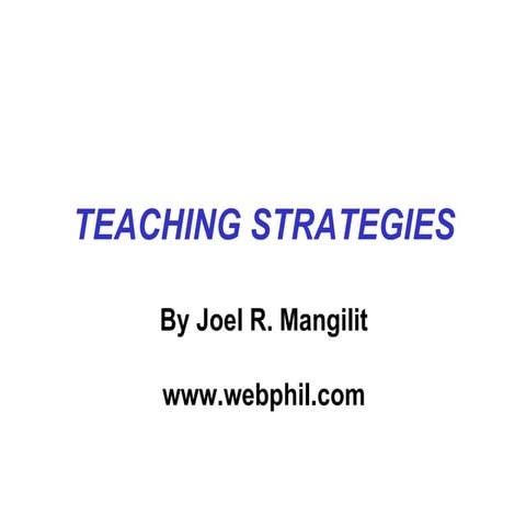Teaching Strategies - The Secrets