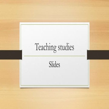 Teaching studies