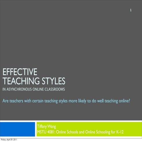 Effect Teaching Styles 