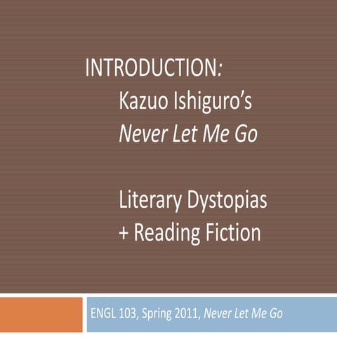 Teaching talk, never let me go