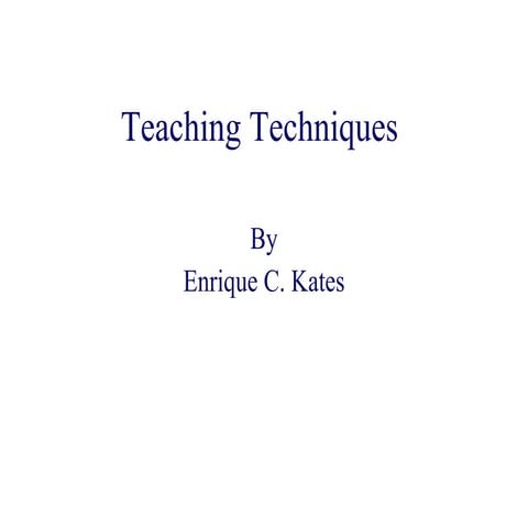 Teaching Techniques