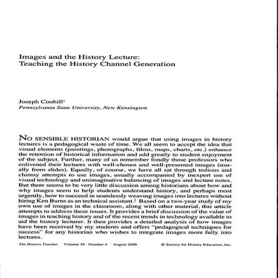 Teaching The History Channel Generation | PDF