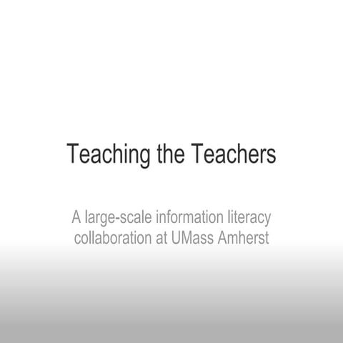 Teaching The Teachers