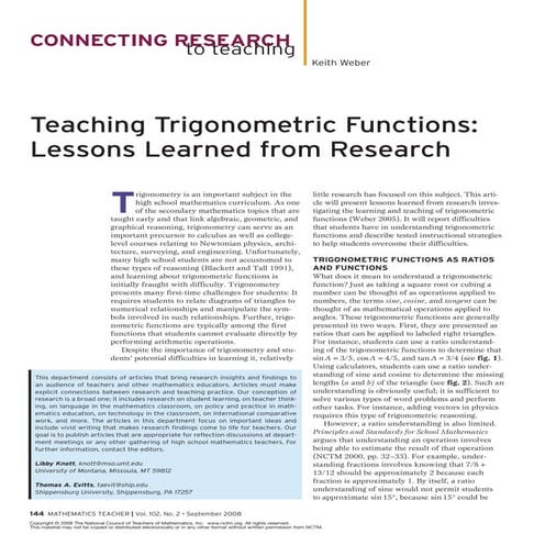 Teaching trigonometricfunctionsnctm