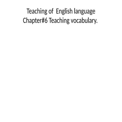 Teaching vocabulary                      .