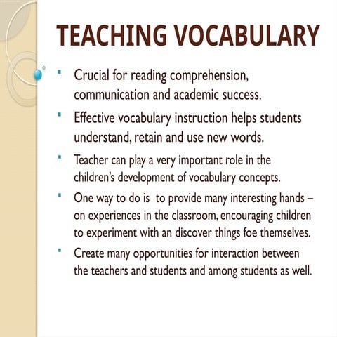 TEACHING VOCABULARY.pptx Approaches and Strat